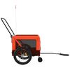 vidaXL Pet Bike Trailer Orange and Black Oxford Fabric and Iron