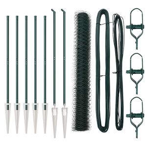 vidaXL Fence Post Green 10 x 1.4 m (50 mm mesh) Steel and PVC