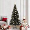 vidaXL Christmas Tree with 300 LEDs with Stand Black 210 cm PVC