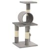 vidaXL Cat Tree | Grey | Particle board, plush, sisal rope | Medium | Durable