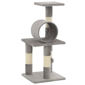 vidaXL Cat Tree | Grey | Particle board, plush, sisal rope | Medium | Durable