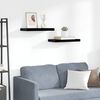 vidaXL Floating Wall Shelves 2 pcs High Gloss Black 50x23x3.8 cm MDF