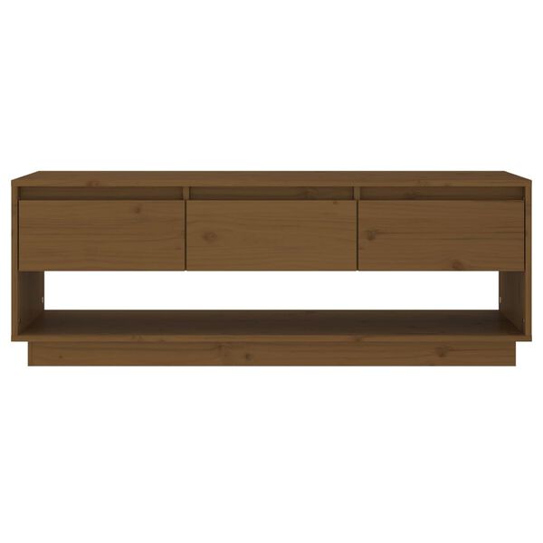 vidaXL TV Cabinet Honey Brown 110.5x34x40 cm Solid Wood Pine
