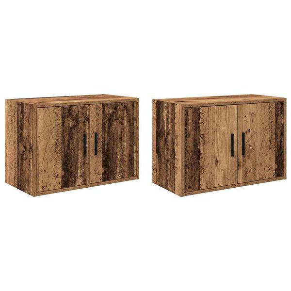 vidaXL Garage Wall Cabinets 2 pcs Old Wood Engineered Wood