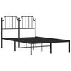 vidaXL Metal Bed Frame without Mattress with Headboard Black 120x200cm