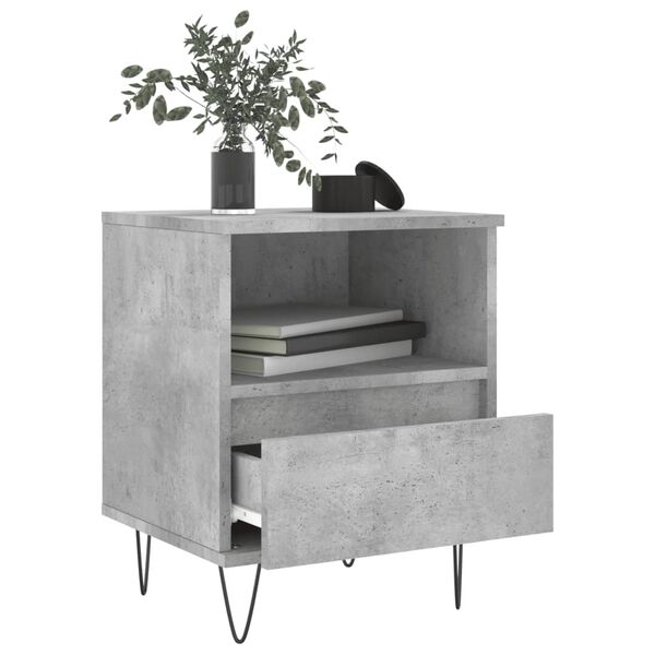 vidaXL Bedside Cabinet Concrete Grey 40x35x50 cm Engineered Wood