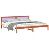 vidaXL Bed Frame with Headboard Wax Brown 180 x 200 cm Solid Pine Wood