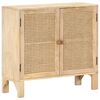 vidaXL Sideboard 80x30x73 cm Solid Mango Wood and Natural Cane