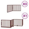 vidaXL Dog Gate with Door Foldable 10 Panels Brown 800 cm Poplar Wood