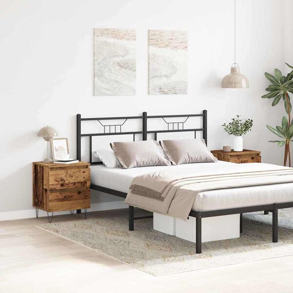 vidaXL Bedside Cabinet 2 pcs Old wood 40 x 35 x 50 cm Engineered wood