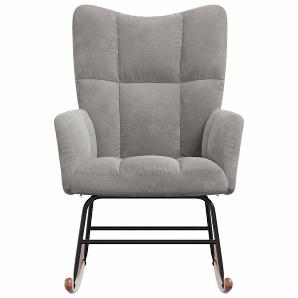 vidaXL Rocking Chair Light Grey Velvet