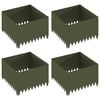 vidaXL Lawn Edging 4 pcs 60 x 60 x 35 cm Steel Olive Green