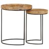 vidaXL 2 Piece Coffee Table Set Solid Mango Wood and Steel