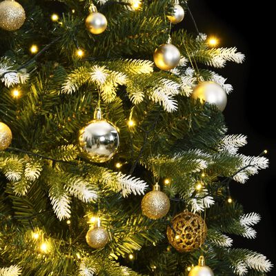 vidaXL Artificial Hinged Christmas Tree 150 LEDs & Ball Set 120 cm