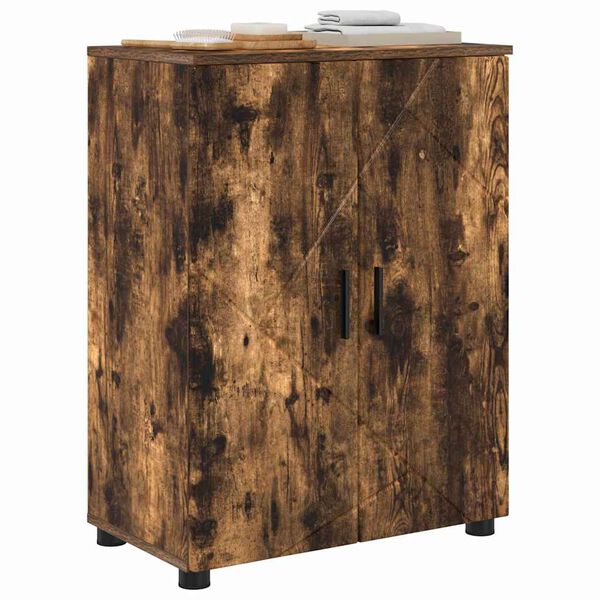 vidaXL Bathroom Cabinet with Storage Smoked Oak 60 x 35 x 80 cm