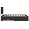 vidaXL Bed Frame with Headboard Black 120 x 190 cm Engineered Wood