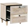vidaXL Bedside Cabinet 2 pcs Beige 40 x 33 x 46 cm Solid Acacia wood