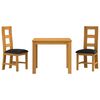 vidaXL Dining Set 3 pcs Black Solid Oak Wood