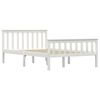 vidaXL Bed Frame without Mattress White Solid Pinewood 120x200 cm