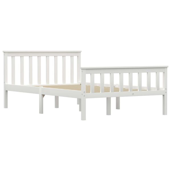 vidaXL Bed Frame without Mattress White Solid Pinewood 120x200 cm