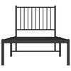 vidaXL Metal Bed Frame without Mattress with Headboard Black 75x190cm