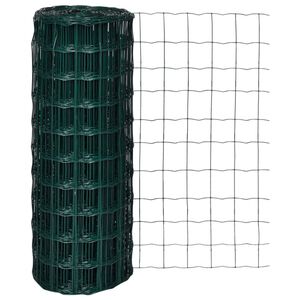 vidaXL Fence Panels PVC-coated iron Green