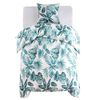 vidaXL Duvet Cover Set Leaves Green 140x200/60x70 cm