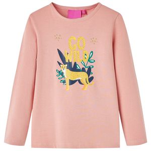 vidaXL Kids' T-shirt with Long Sleeves Light Pink 128