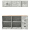 vidaXL Garage Cabinets 6 pcs Concrete Grey Engineered Wood