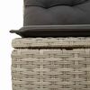 vidaXL Garden Bench with Cushion Light grey Poly rattan