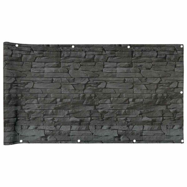 vidaXL Balcony Privacy Screen Ledge Stone Look Grey 400x120 cm PVC