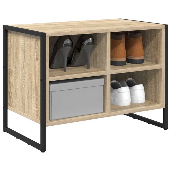 vidaXL Shoe Cabinet Sonoma 60 x 35 x 44 cm Engineered Wood
