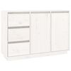 vidaXL Sideboard White 111x34x75 cm Solid Wood Pine