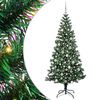 vidaXL Artificial Pre-lit Christmas Tree Green 210 cm PVC and Metal
