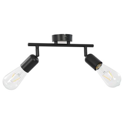 vidaXL 2-Way Spot Light with Filament Bulbs 2 W Black E27