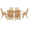 vidaXL Garden Dining Set 7 pcs Brown Solid Teak Wood