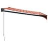 vidaXL Retractable Awning Orange and Brown 3x2.5 m Fabric and Aluminium