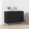 vidaXL Sideboard with Drawer Black 102 x 35 x 60 cm Engineered wood