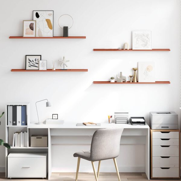 vidaXL Wall Shelf with Shelf 4 pcs Red 115 x 9 x 3 cm Engineered Wood