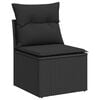 vidaXL 2 Piece Garden Sofa Set with Cushions Black Poly Rattan Acacia