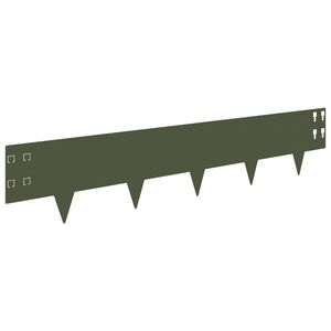 vidaXL Lawn Edging 30 pcs 100 x 20 cm Steel Olive Green