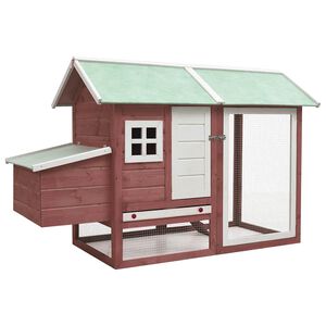 vidaXL Rabbit Hutch | Mocha and green