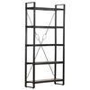 vidaXL 5-Tier Bookcase Black 90x30x180 cm Solid Mango Wood