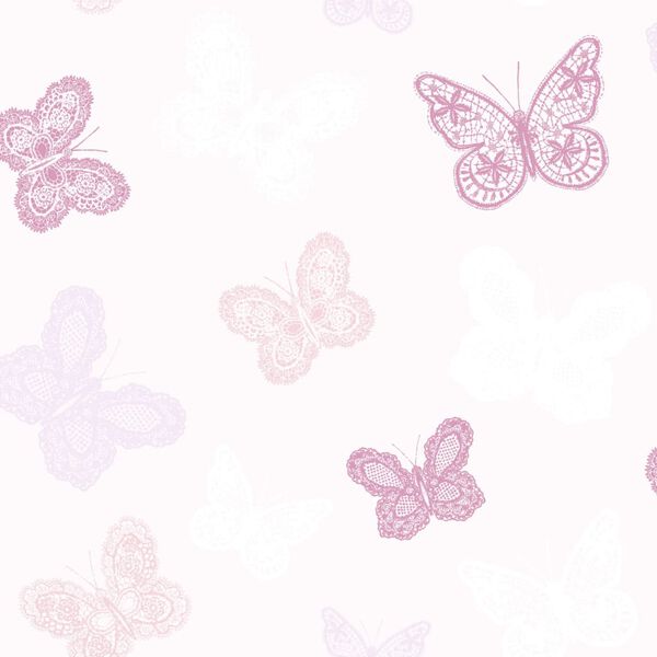 Noordwand Wallpaper Kids @ Home Butterfly Pink