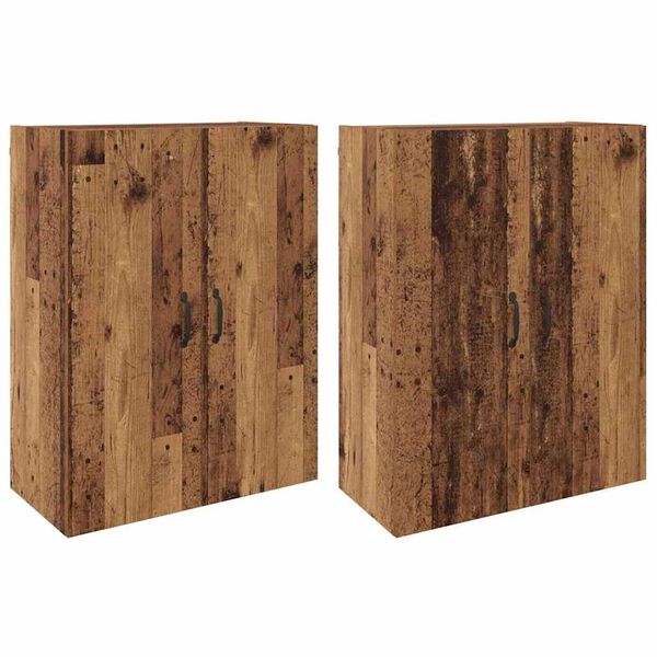 vidaXL Wall-Mounted Cabinet 2 pcs Old Wood 69.5 x 34 x 90 cm