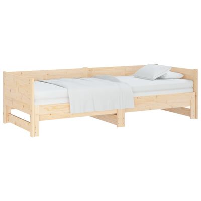 vidaXL Pull-out Day Bed Solid Wood Pine 2x(90x200) cm