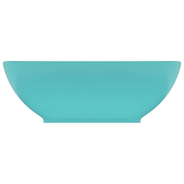vidaXL Luxury Basin Oval-shaped Matt Light Green 40x33 cm Ceramic