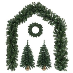 vidaXL Mini Christmas Tree Set 45 cm PVC Green