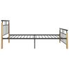 vidaXL Bed Frame without Mattress Metal and Solid Oak Wood 90x200 cm