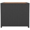 vidaXL Tea Table with Wooden Top Black Poly Rattan&Solid Wood Acacia